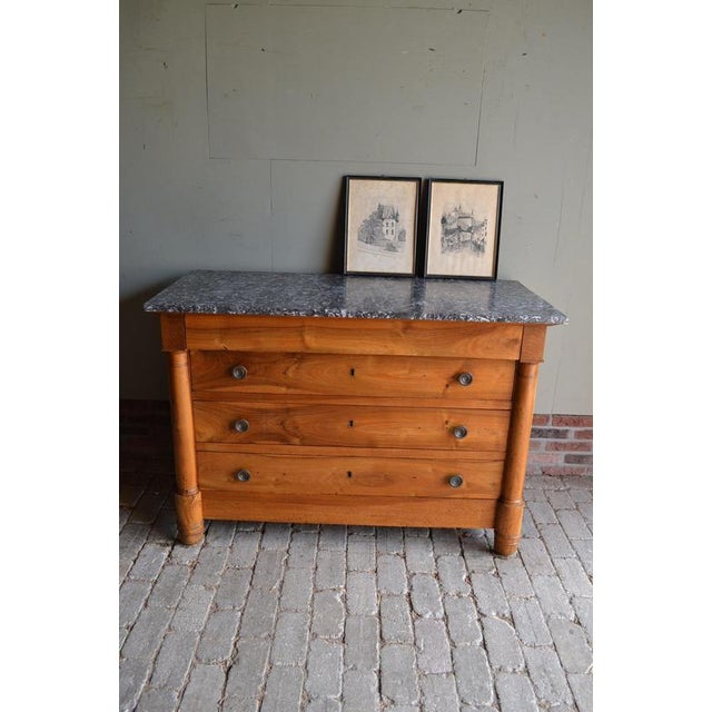 Antique Walnut Chest of Drawers with Marble Top For Sale - Image 9 of 10
