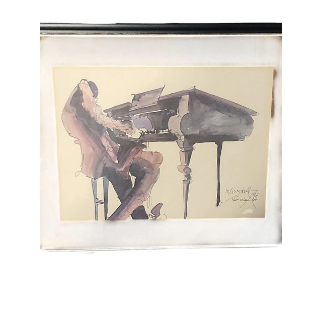 American Leo Meiersdorff 1976 Solo Jazz Pianist Lithograph For Sale - Image 3 of 6