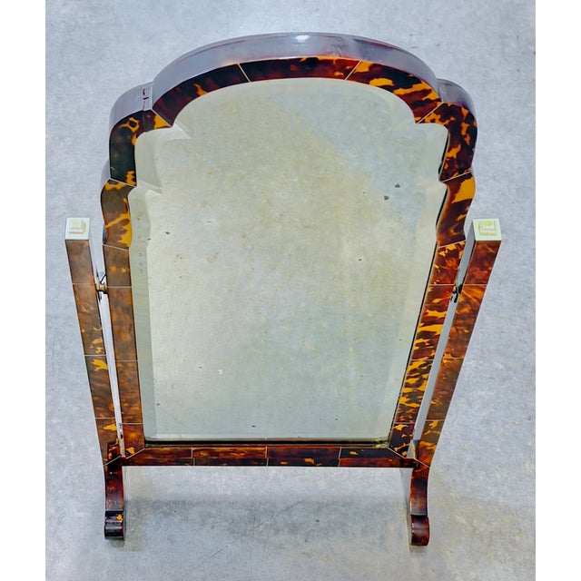 Late 19th Century Antique Shell & Horn Tilt-Top Vanity Mirror For Sale - Image 5 of 12
