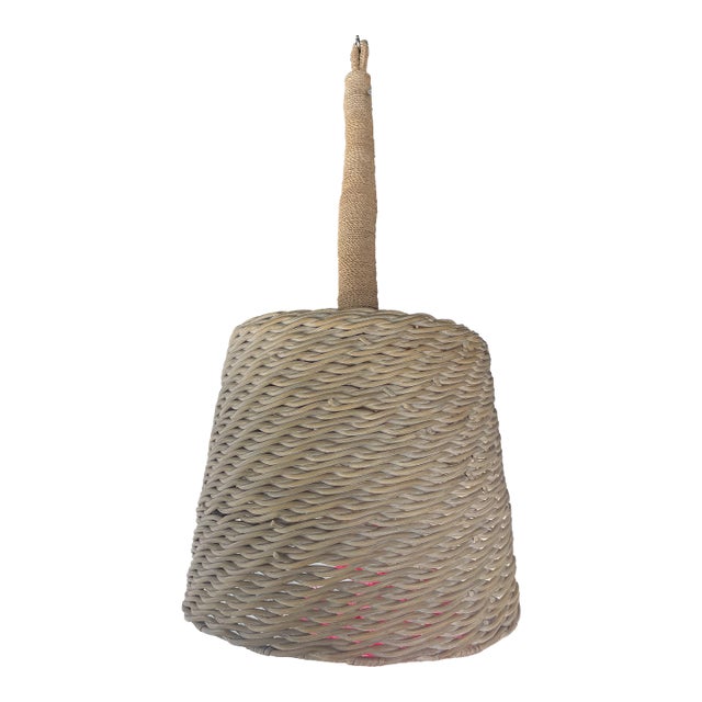 Discontinued Palecek Wicker Pendant Light For Sale