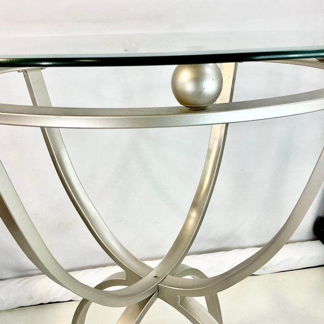 Late 20th C. Contemporary Modern Aluminum Barstool-Height Dining Table For Sale - Image 12 of 14