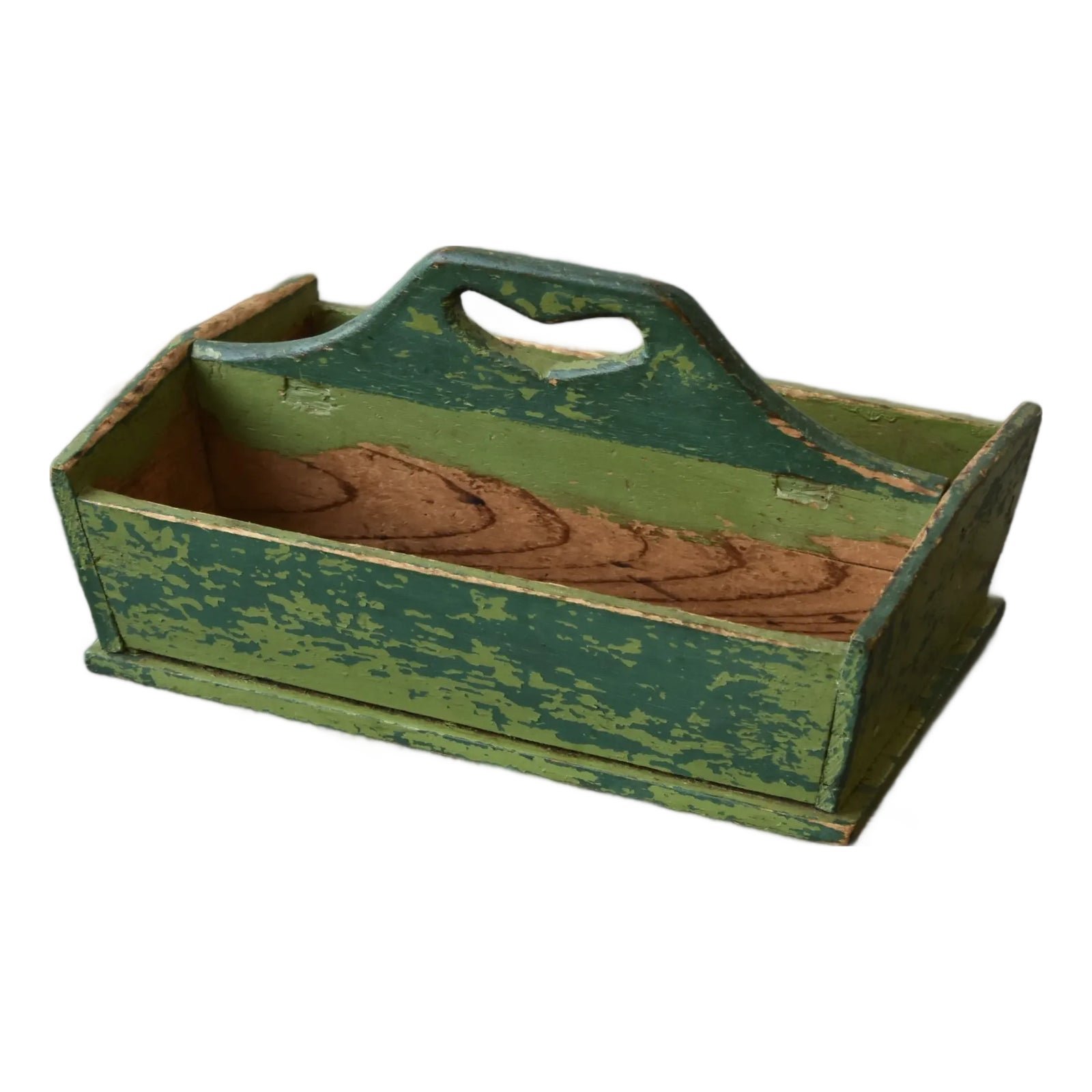 Antique Green Polychrome Pine Knife Box, Mid-Late 19th Century | Chairish