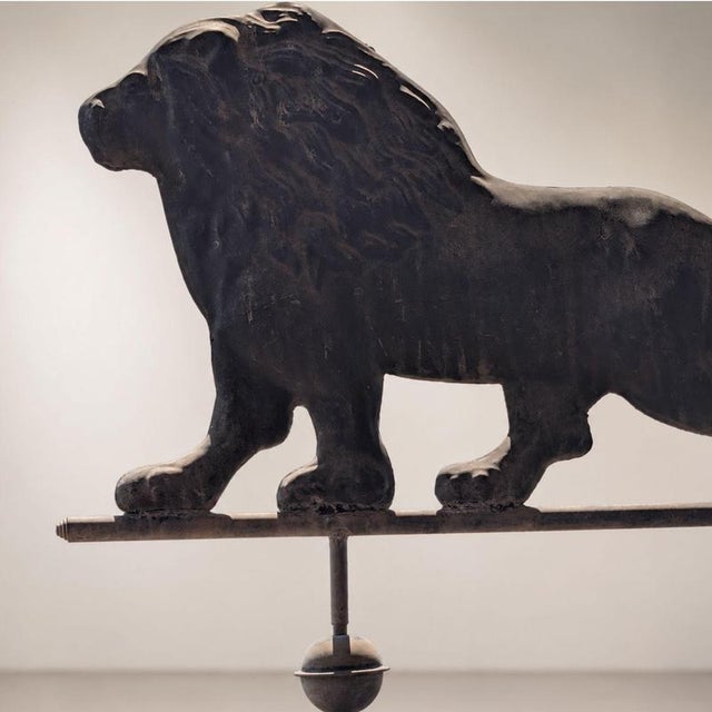 Antique Italian Copper Weathervane with Lion, 1900s For Sale - Image 6 of 7