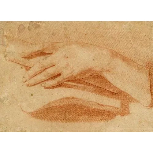 After Pierre Thomas Le Clerc, Hand Study, 18th Century, Chalk Drawing For Sale - Image 4 of 4