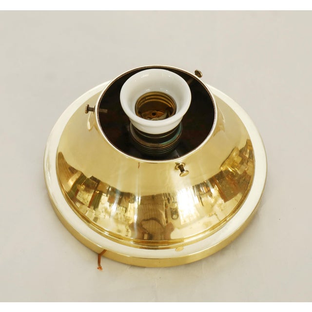 Gold Art Nouveau Ceiling Lamps in Brass and Glass, 1890s, Set of 2 For Sale - Image 8 of 10