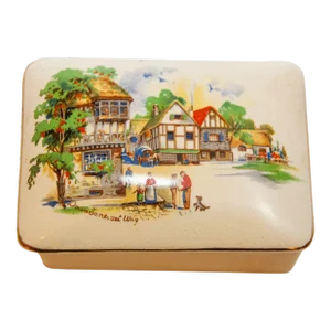 Antique Porcelain Box English Ware Made by L & Sons Ltd Hanley Staffordshire