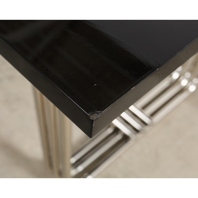 Ralph Lauren Black Lacquer and Chrome Hudson Dining Table For Sale - Image 10 of 18