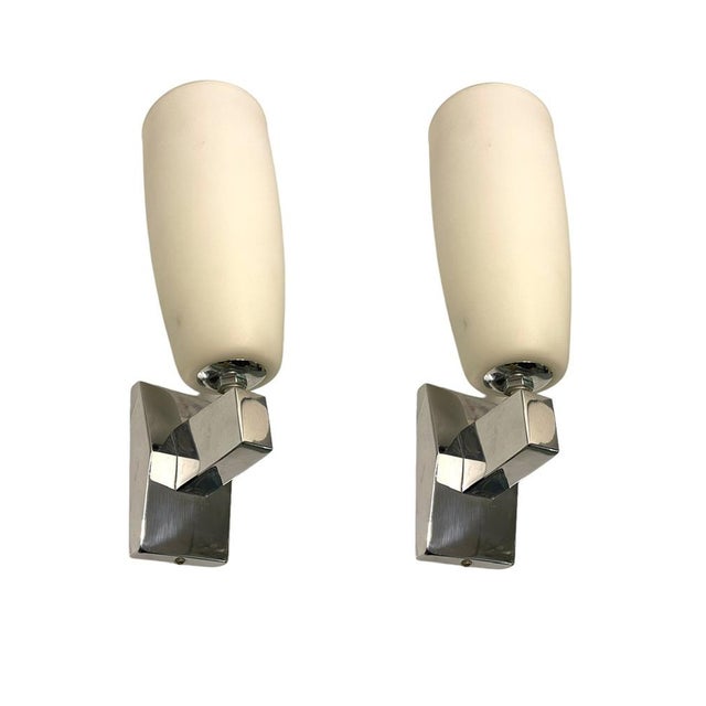 Opaline Glass Sconces, 1960s, Set of 2 For Sale - Image 9 of 9