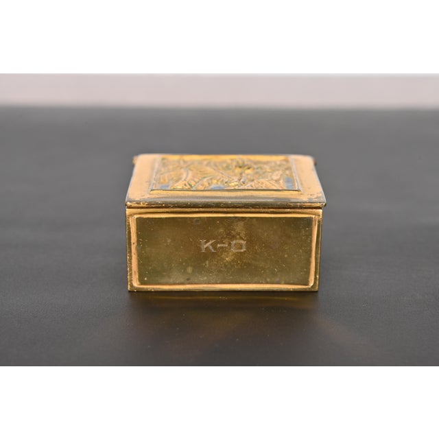 Art Deco Tiffany Studios New York Bookmark Bronze Doré Stamp Box For Sale - Image 3 of 12