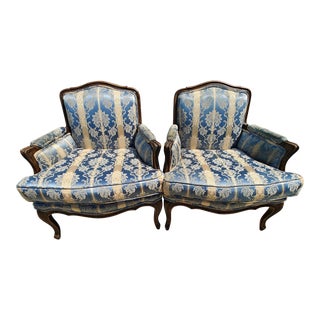 Early 20th Century Louis the XV Style Antique Arm Chairs- Set of 2 For Sale