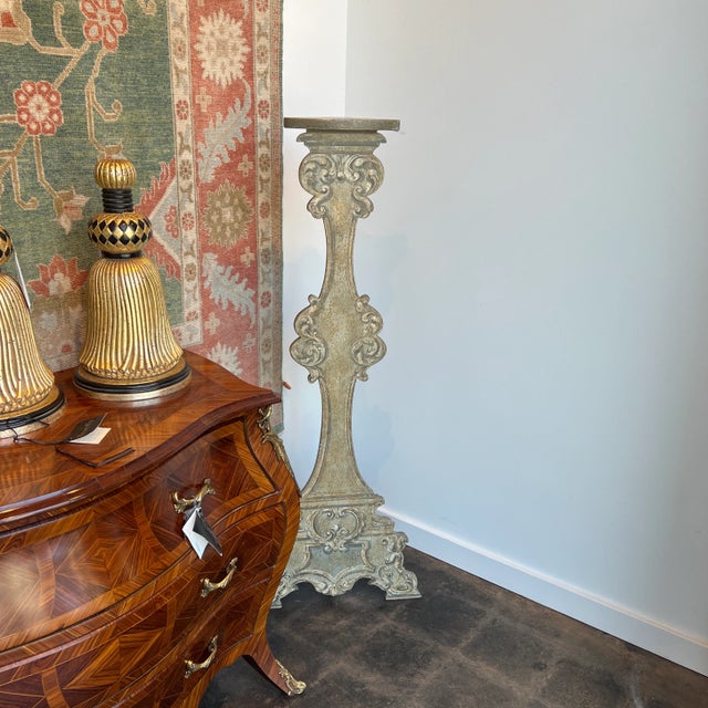 1990s Italian Hand Painted Wood Pedestal For Sale - Image 10 of 12
