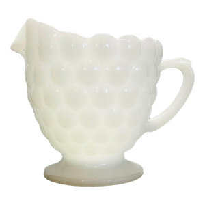 Mid 20th Century Anchor Hocking Bubble Milk Glass Creamer