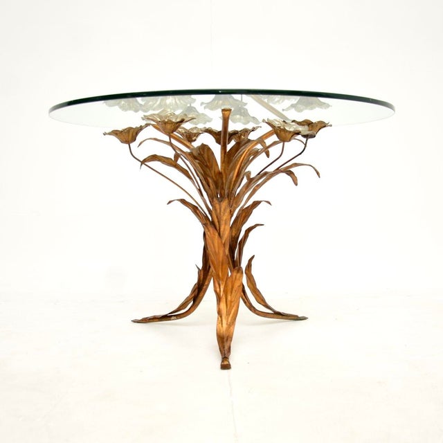 1960s Vintage Gilt Metal and Glass Coffee Table from Hans Kogl, 1960s For Sale - Image 5 of 10