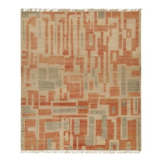 Rug & Kilim’s Modern Rug with Beige-brown Geometric Patterns - 13x19 For Sale