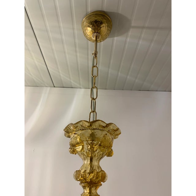 Amber Amber Murano Glass Chandelier With Flowers and Leaves For Sale - Image 8 of 13