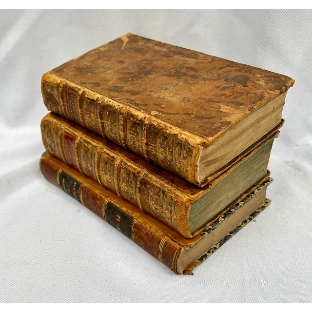 Early 19th century leather bound books imported from Paris France. Set of 3. Dated 1800, 1802, and 1840. Exposition De La...