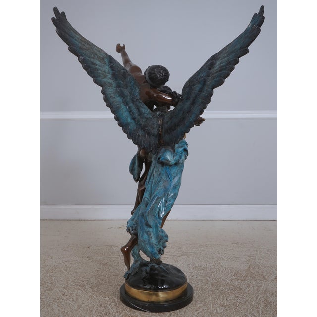 Large Bronze Sculpture ‘Gloria Victis’ Angel & Soldier Statue For Sale - Image 4 of 12