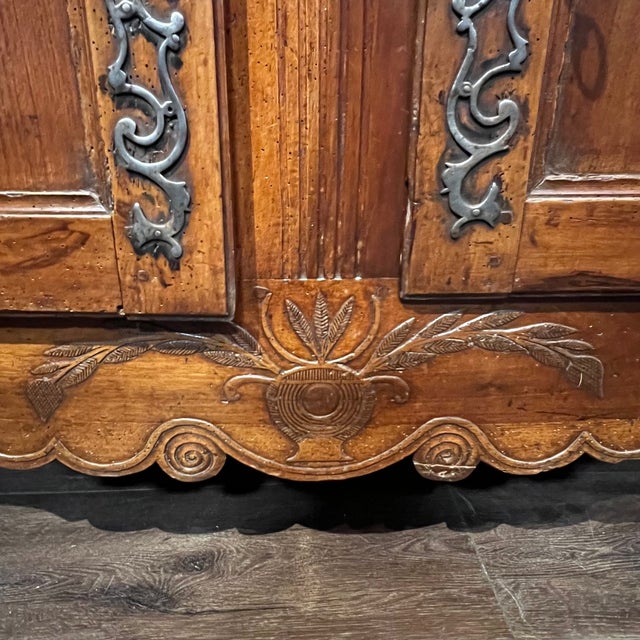 19th Century French Provincial Walnut Carved Open Display Cabinet Hutch For Sale - Image 14 of 16