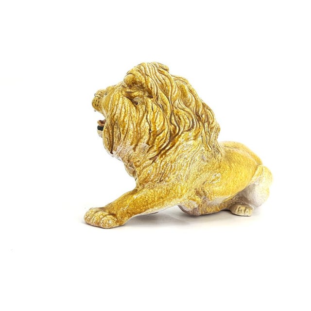 Brown Italian Glazed Terracotta Lion Sculpture, 1960s For Sale - Image 8 of 11