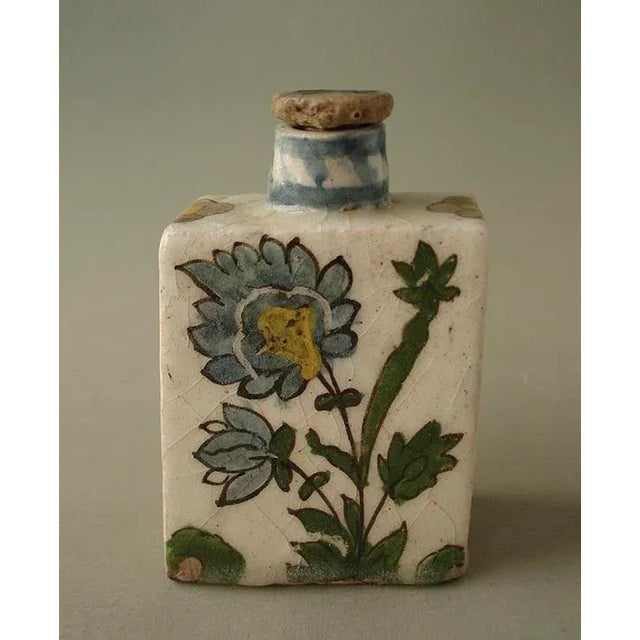 Late 19th Century Late 19th Century Square Ceramic Vase - Qajar Period For Sale - Image 5 of 12