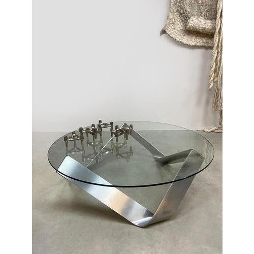 1970s Vintage Glass Coffee Table by Knut Hesterberg for Ronald Schmitt, 1970s For Sale - Image 5 of 5