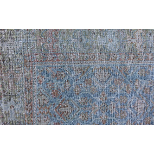 Antique Persian Sultanabad Rug in Light Blue and Green With All-Over Design 4'2"x6'5" For Sale In Atlanta - Image 6 of 10