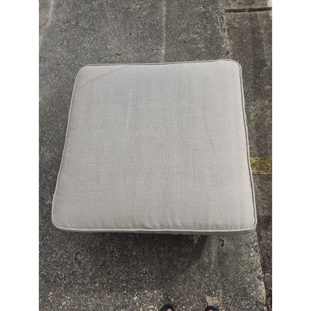 French Vintage French Style Square Ottoman For Sale - Image 3 of 9