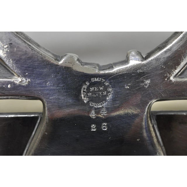 Antique Rogers Smith & Co Art Nouveau Large Silver Plated Crane Bird Etched Tray For Sale - Image 18 of 18