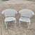 Vintage Wrought Iron Woodard Salterini Style Mid Century Outdoor Patio Chairs - Pair. Circa Mid to Late 20th Century....