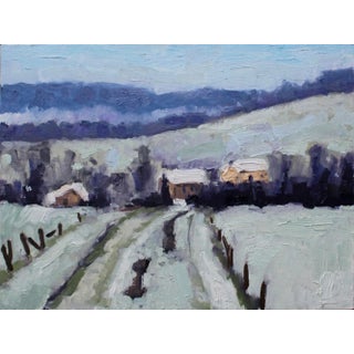 Winter Backroads Virginia City, Impressionist Oil Painting For Sale