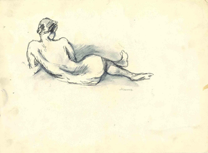 Mino Maccari, Nudes, Drawing, Mid-20th Century