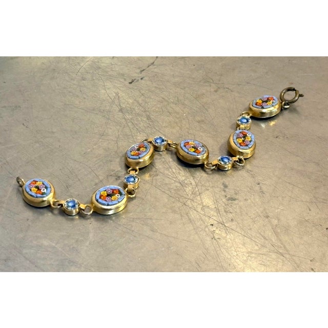 1930s Italian Gold Tone Micromosaic Bracelet For Sale - Image 5 of 6