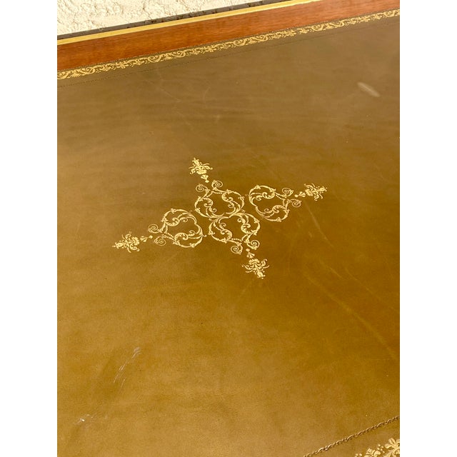 Brown Louis XVI Style Flat Center Desk, 1930s For Sale - Image 8 of 10