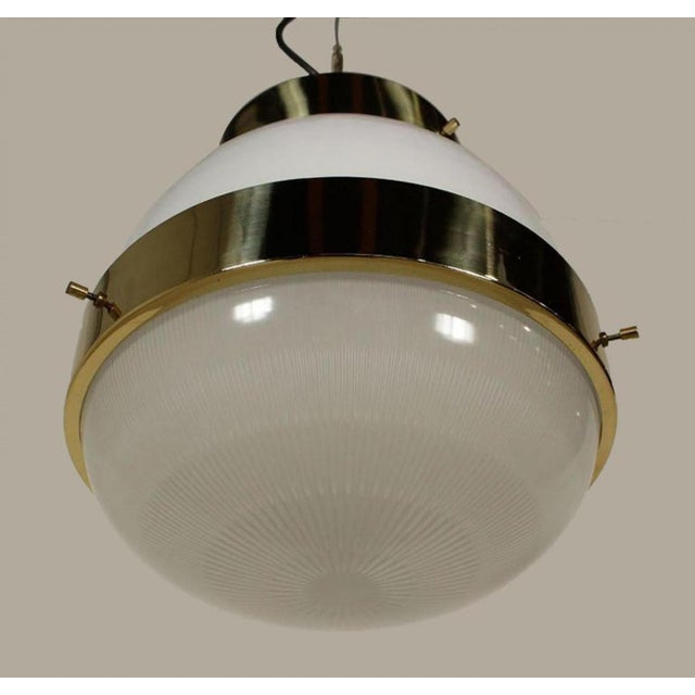 Delta Grande Pendant Light in Glass & Brass attributed to Sergio Mazza for Artemide, 1960s, Set of 2 For Sale - Image 9 of 13