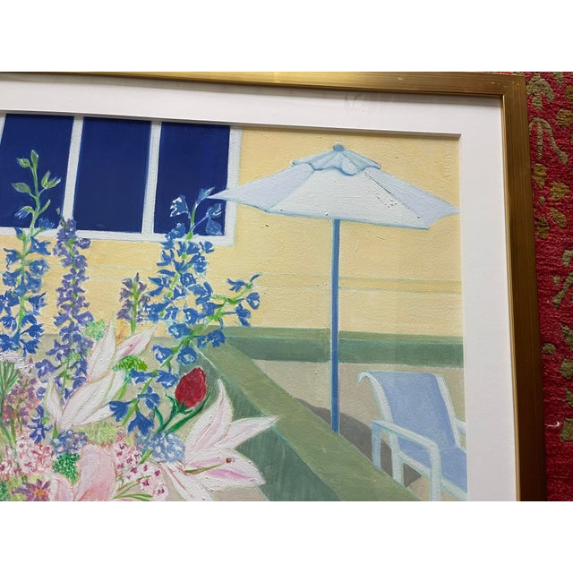 Coastal Modern Floral Still Life Paintings by Carolyn S. Connors, Signed & Dated 2013–2015 – Framed Pair For Sale In Naples, FL - Image 6 of 6