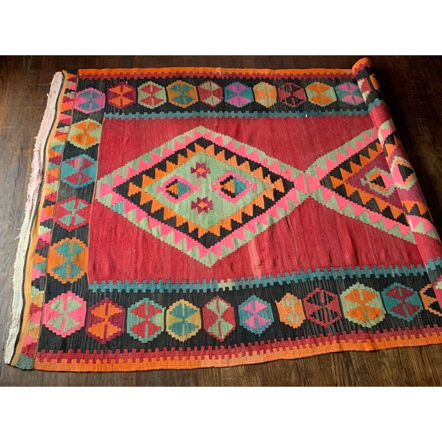 Turkish 1950s Vintage Azerbaijani Kilim Rug - 5′8″ × 11′5″ For Sale - Image 3 of 10