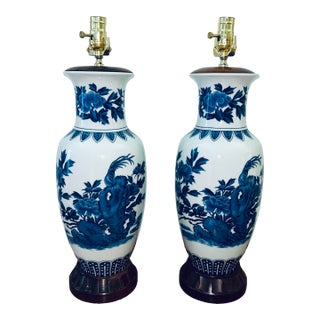 1960s Large Vintage Chinoiserie Lamp - A Pair For Sale