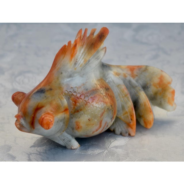 Chinese Chinese Carved Soapstone Goldfish Vintage Koi Figurine For Sale - Image 3 of 16