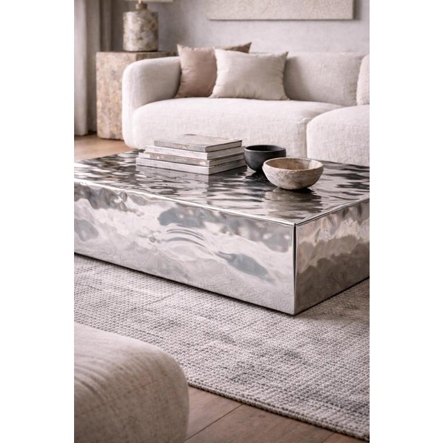 Mirage Sculptural Table in Stainless Steel by Veliento For Sale - Image 4 of 6