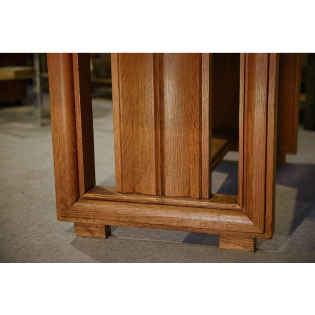 Vintage Art Deco Oak Table by Léon and Maurice Jallot, 1940s For Sale - Image 14 of 15