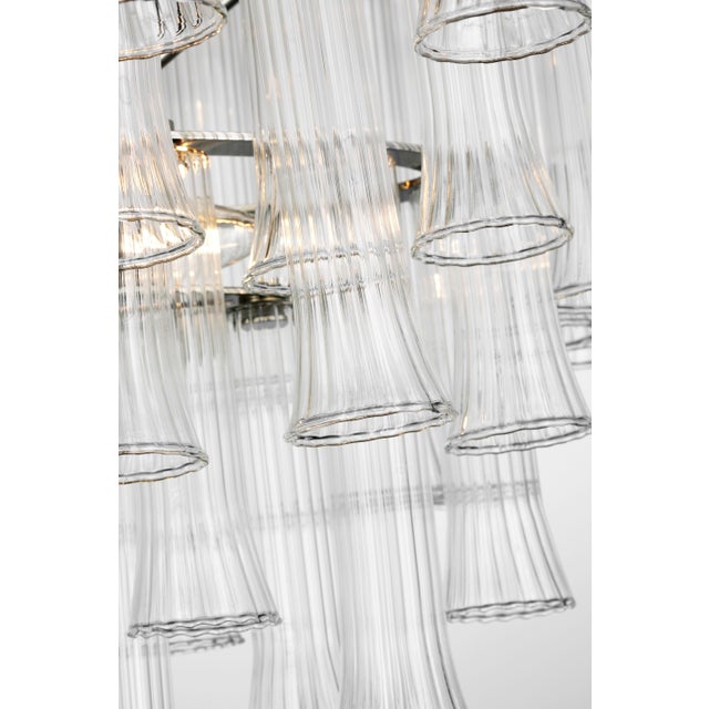 Metal Julie Neill for Visual Comfort Signature Lorelei X-Large Oval Chandelier in Gild with Clear Glass For Sale - Image 7 of 8