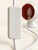 Vintage Space Age Eyeball Table Lamp – White With Red Interior, C. 1970s–1980s For Sale - Image 6 of 6