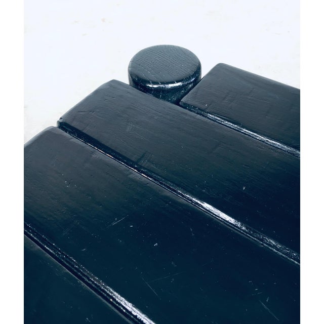 Brutalist Black Stained Oak Coffee Table, Netherlands, 1960s For Sale - Image 10 of 18