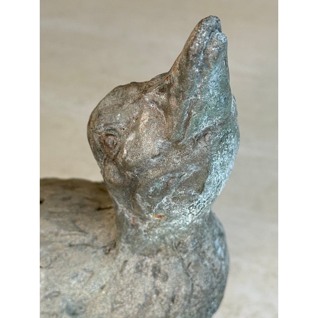 Gray Antique Zinc Garden Duck Statue For Sale - Image 8 of 8