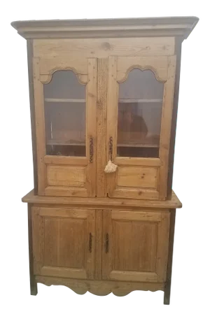 Primitive Antique Pine Cupboard - Made in France