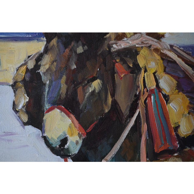 Rustic Mark Daniels Pack Burro With Firewood "Winter Work," Original Southwestern Oil Painting For Sale - Image 3 of 6