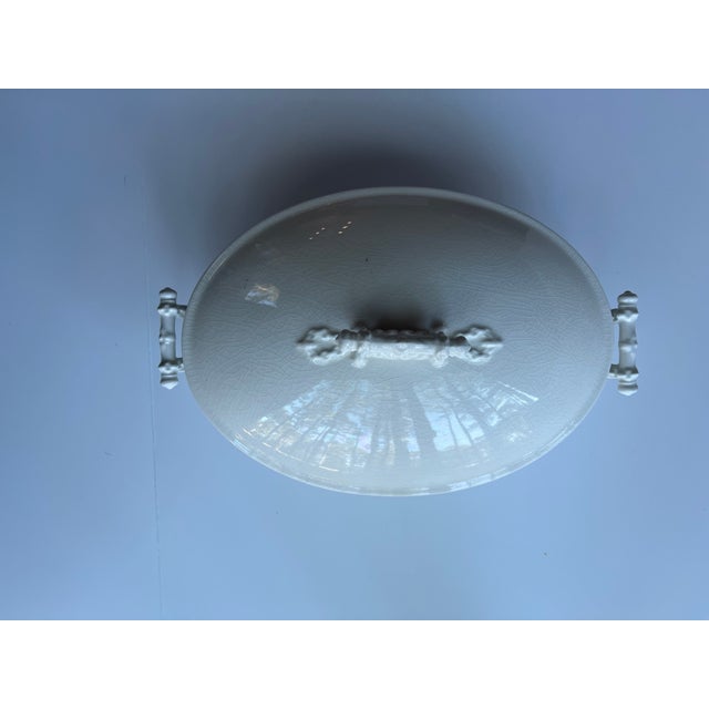 Antique Maddock England Semi Porcelain China Oval Footed Tureen. A beautiful addition to your collection. Addition white...