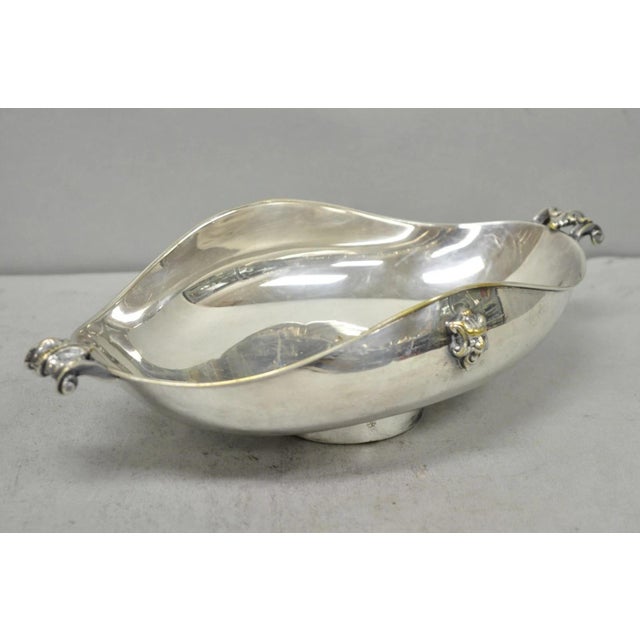 Vintage Regency Style Italian Arg 1000 Silver Plated Compote Fruit Bowl W/ Faces For Sale - Image 15 of 18