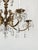 1950s Antique 5 Arm Absolutely Fabulous Brass Cut Lead Glass Crystal Chandelier For Sale - Image 5 of 8