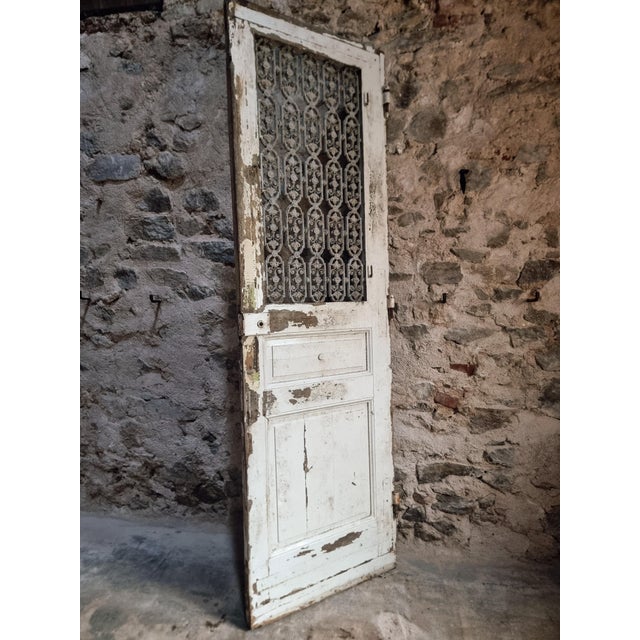 Antique Oak Front Door with Cast Iron Grill, 1890s For Sale - Image 12 of 18